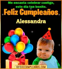 GIF Meme de Niño Feliz Cumpleaños Alessandra